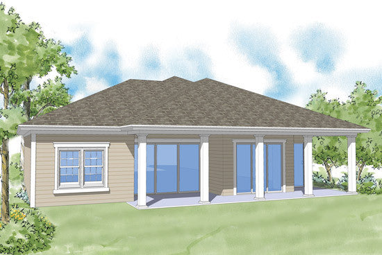 Stewart-Rear Elevation Rendering-Plan #6541