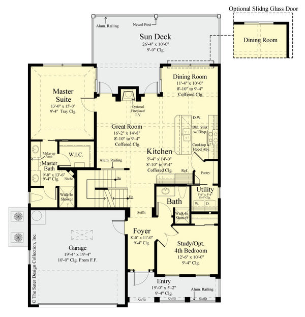 Jasmine Home Design main level floor plan