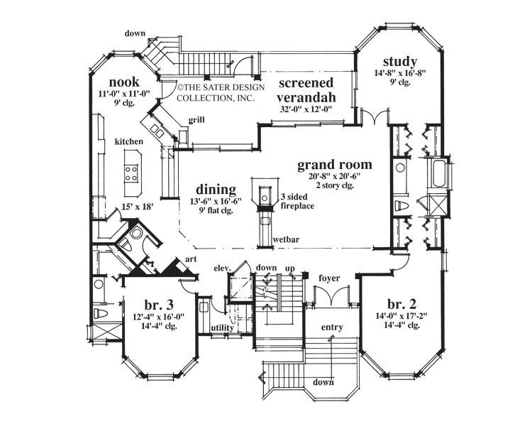 Cutlass Key-Main Level Floor Plan-Plan #6619