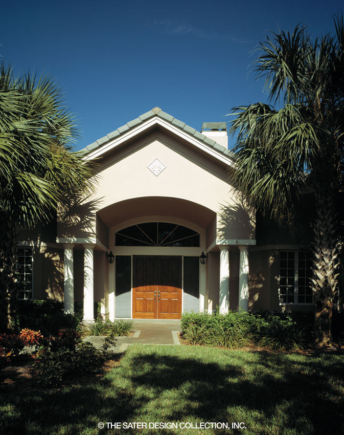 Beautiful main entry to this Mediterranean syle plan