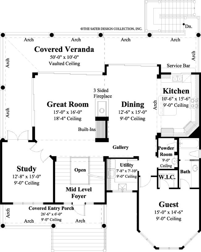 Seagrove Beach- Main Level House Floor Plan-#6682