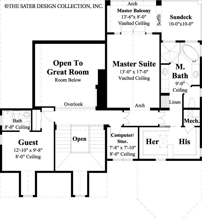 seagrove beach-upper level floor plan-#6682