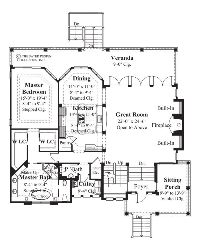 chateau-sur-mer main level floor plan -plan #6801
