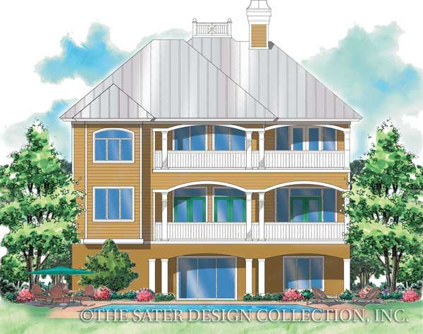 Linden Place-Rear Elevation-Plan #6805