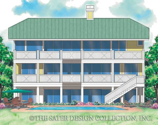 Savona Cove-Rear Elevation-Plan #6816