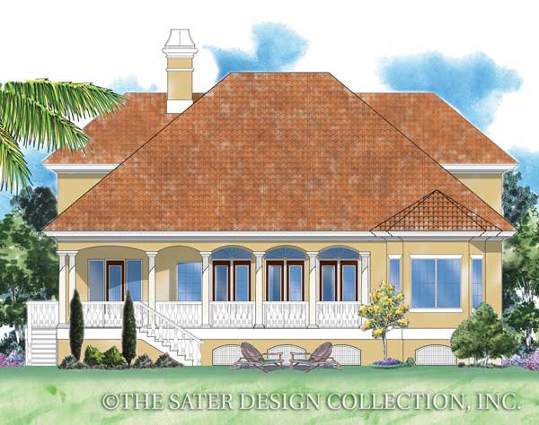 Biscayne Bay-Rear Elevation-Plan #6830