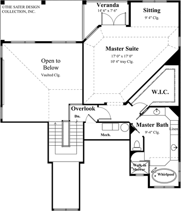 bridgehampton- upper level floor plan -#6837