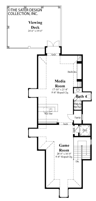 Tortuga Bay-Top Level Floor Plan-Plan #6874