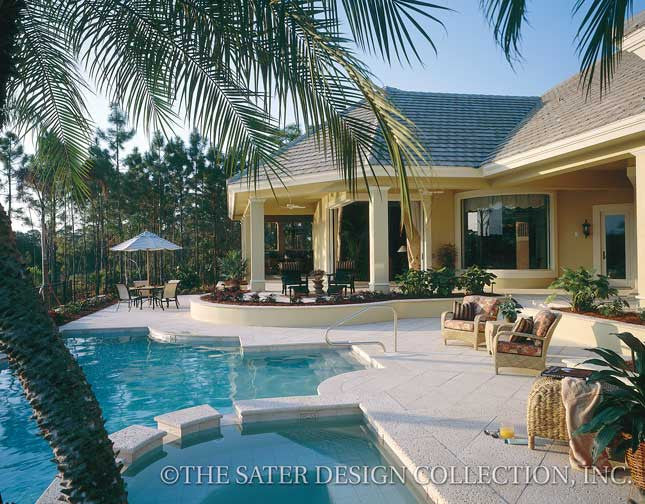 Colony Bay Exterior Rear Pool View - Plan #6928_Pool