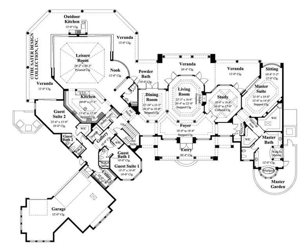 Dauphino Home - Main Level Floor Plan -#6933 by Sater Design