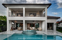 Monterchi Plan #6965-Rear Elevation View with Pool