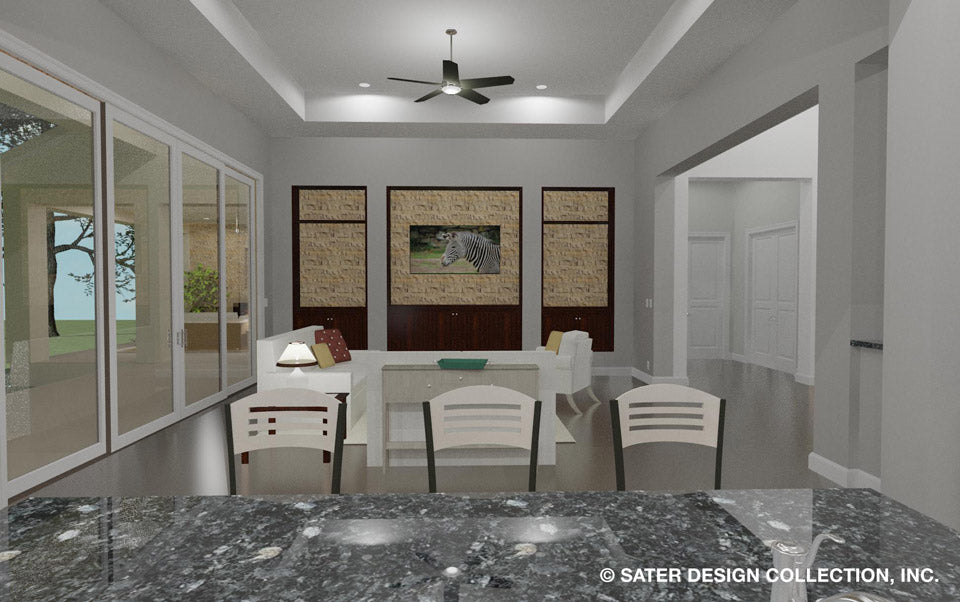 Emery House Plan kitchen view of great room