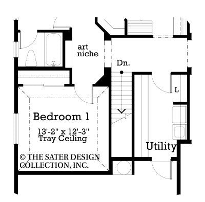 villette-basement stair option- floor plan #7006