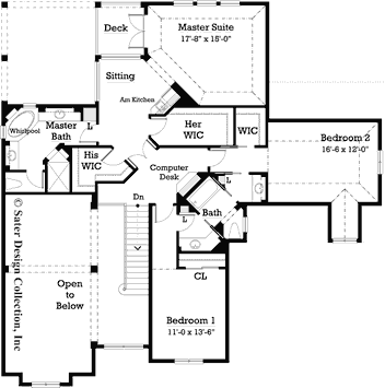 Jasper Home Upper Level Floor Plan - # 7019_U