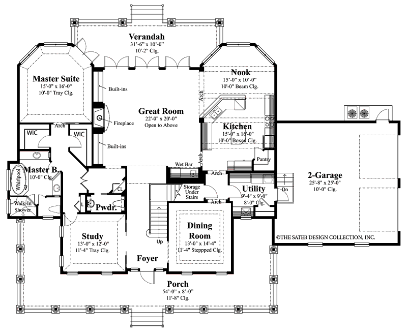 cadenwood-main level floor plan-plan #7076