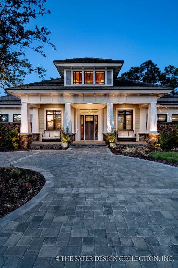 Prairie Pine Court Front Entrance - Plan 7083 craftsman home plan