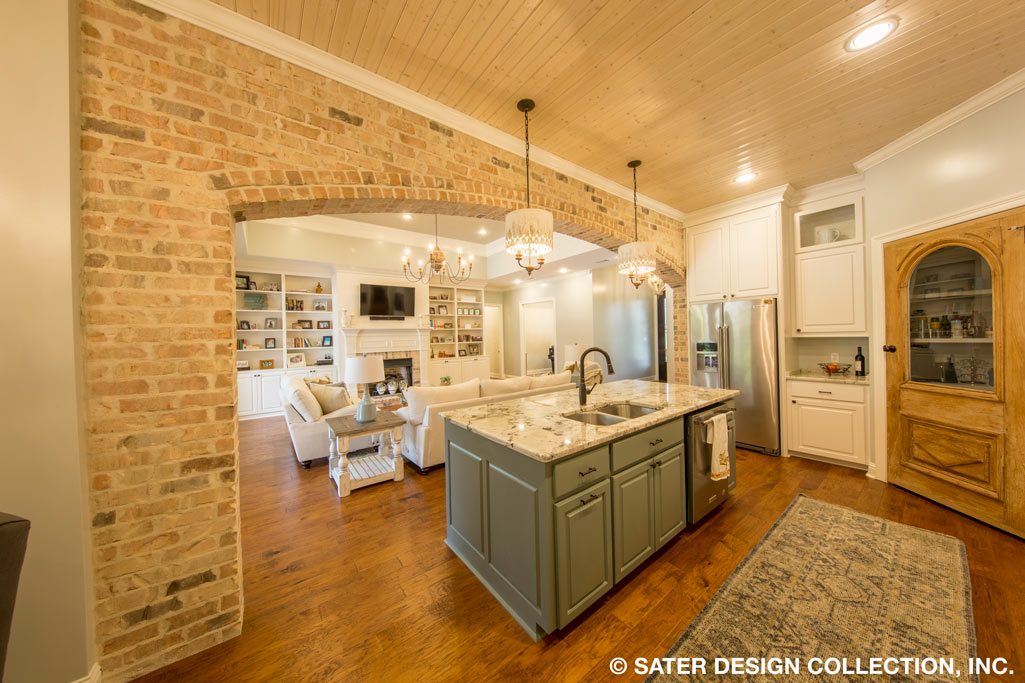 Bayberry Lane House Plan kitchen views to great room