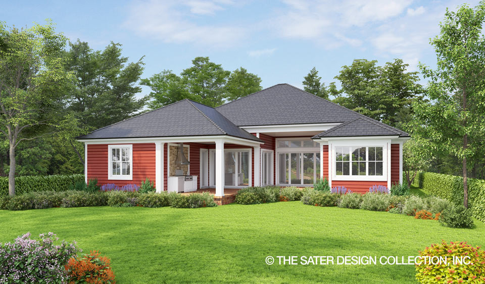 Cedar Cove Creek-Farmhouse Home Plan-Rear Elevation