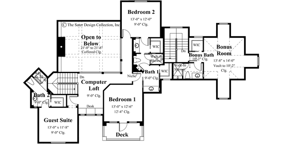 berkley home upper level floor plan -#8006