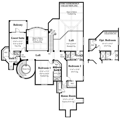 burke house- upper level floor plan -#8015 