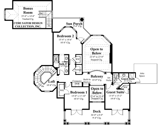 Les Tourelles-Upper Level Floor Plan-#8017