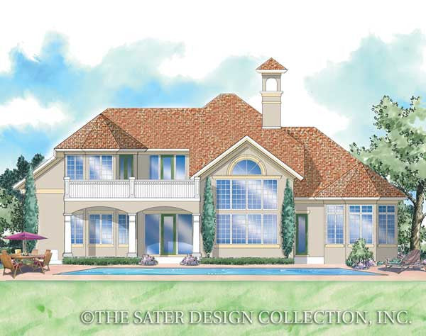 Raphaello Home-Rear Elevation-Plan #8037 by Sater Design