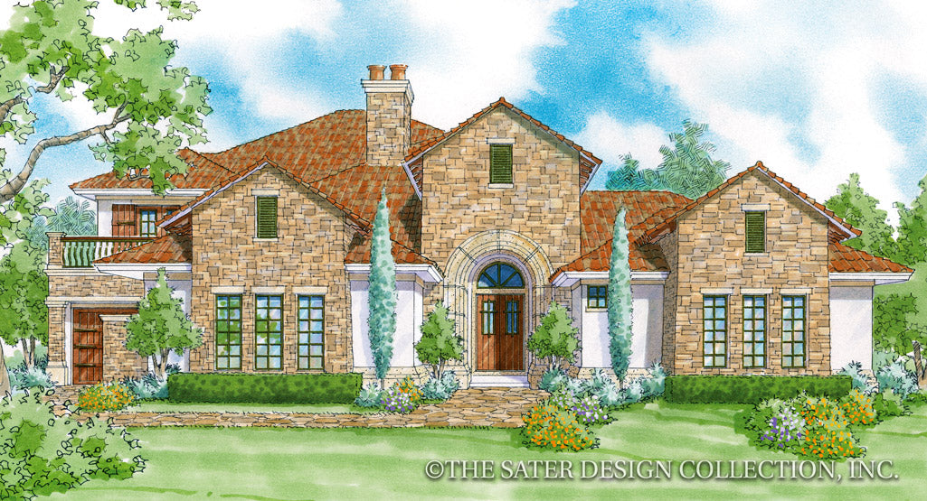 Monte Rosa home design front elevation color rendering