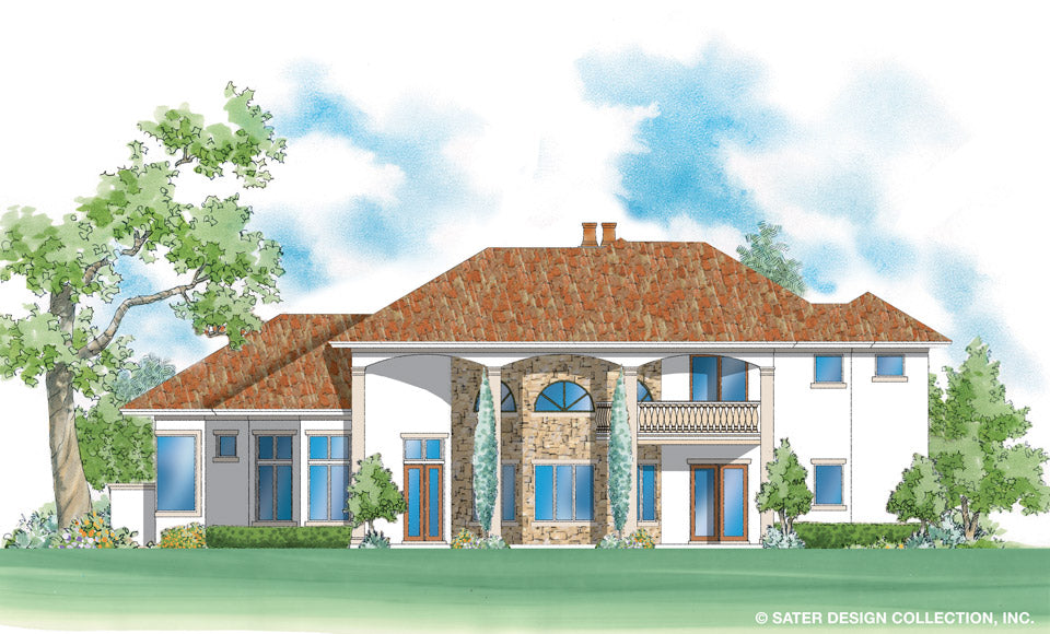 Monte Rosa home design rear elevation color rendering