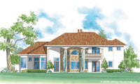Monte Rosa home design rear elevation color rendering