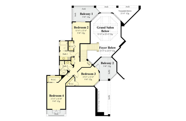 Monte Rosa home design second floor plan
