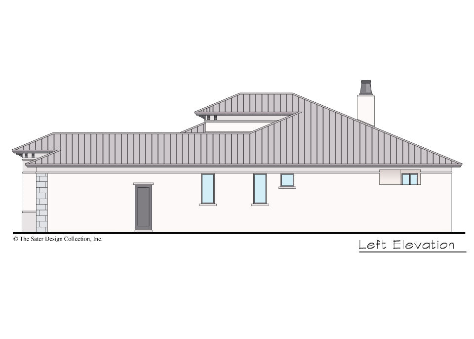 Riverside home design left elevation