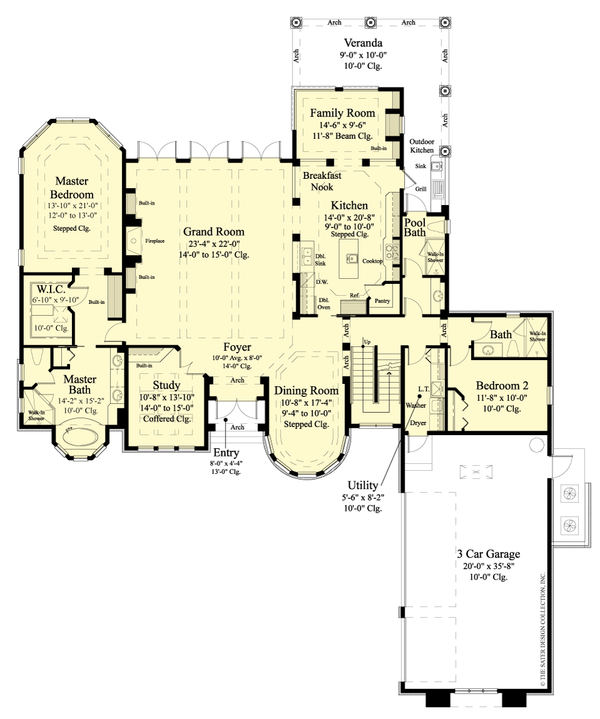 Tuscan style home plans first floor plan