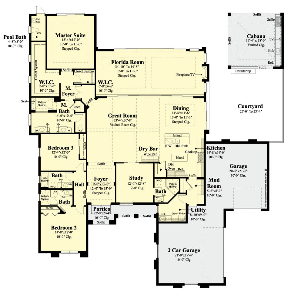 contemporary house plan - floor plan