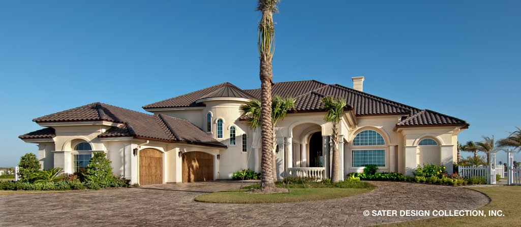 Mediterranean luxury house plan front photo