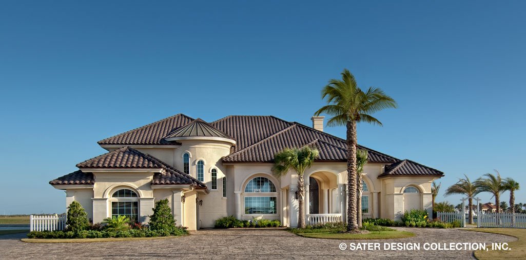 Mediterranean luxury house plan front photo