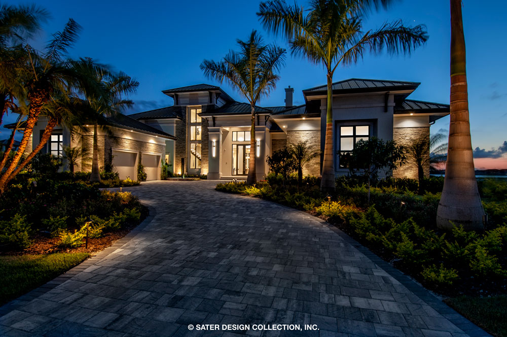 Waters Edge House Plan wide photo of the front of the home